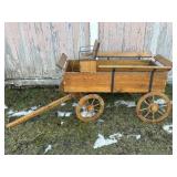 SMALL WOODEN WAGON W/ SEAT