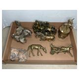 BRASS HORSE & ANIMAL STATUARY PIECES
