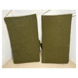 (2) OLIVE GREEN WOOL BLANKETS, 66"X84"