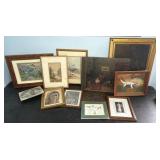 (12) FRAMED PRINTS, PAINTINGS, WALL HANGINGS