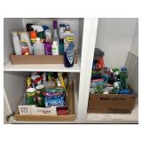 GROUP OF HOUSEHOLD CLEANERS, FLUIDS, SOAP