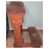 PRIE DIEU CATHOLIC KNEELER, 23"X21"X34