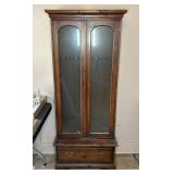 WOOD 2-DOOR GUN CABINET, 29"X11"X66"