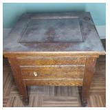 WOOD COMMODE, 17.5"X17.5"X17.5"