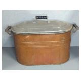 ANTIQUE COPPER BOILER WITH LID