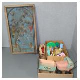 VINTAGE DOLL FURNITURE AND TOYS