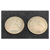 SEATED LIBERTY DIMES  1840 & 1856