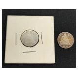 SEATED LIBERTY DIMES  1886 & 1890