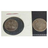 1853 HALF DIME & UNKNOWN 3 CENT PIECE