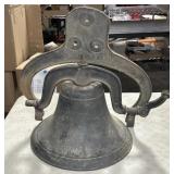 "CRYSTAL METAL" CAST IRON BELL, W/ YOKE