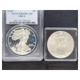 (2) AMERICAN SILVER EAGLES