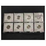 (8) DIFFERENT 5 CENT SILVER CANADIAN COINS