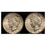 1992 & 1923 PEACE SILVER DOLLARS