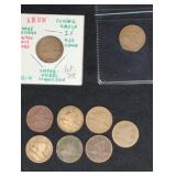 (9) FLYING EAGLE PENNIES - POOR CONDITION