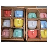 VINTAGE GLASBAKE PASTEL MUGS, NEW OLD STOCK