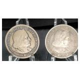 (2) COLUMBIAN HALF DOLLARS