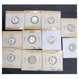 (11) MERCURY SILVER DIMES