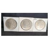 (3) US MORGAN SILVER DOLLARS