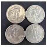 (4) WALKING LIBERTY HALF DOLLARS