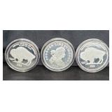 (1) SILVER BULLION ROUND (.999) & (2) REPLICA COIN