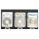 3 SLABBED COINS - OFF BRAND SERVICE