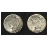 1922 & 1923 PEACE SILVER DOLLARS