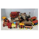 VINTAGE FISHER PRICE TOYS - PULL TOYS, TRAIN, DOG