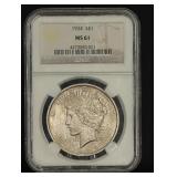 NGC 1924 PEACE DOLLAR - MS 61