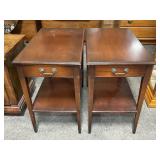 (2) MAHOGANY END TABLES