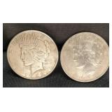 (2) 1923 PEACE SILVER DOLLARS