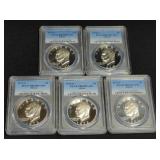 (5) SILVER PR69DCAM EISENHOWER DOLLARS