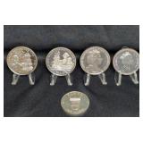(5) ASST. WORLD SILVER COINS, VARYING WEIGHTS