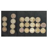 (21) SILVER DIMES: MERCURY & ROOSEVELT