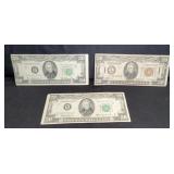 (3) $ 20 US FEDERAL RESERVE NOTES