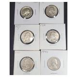 (6) US WASHINGTON SILVER QUARTERS