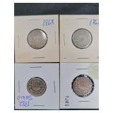 (4) US SHIELD NICKELS