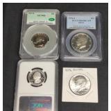 (2) QUARTERS & (2) HALVES, SOME W/ SILVER