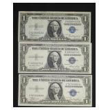 (3) SERIES 1935 $1 SILVER CERTIFICATES
