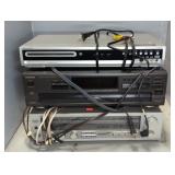 ONKYO AMPLIFIER, TECHNICS DISC CHANGER, DVD RECORD