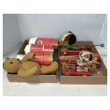 VINTAGE FISHER PRICE TOYS - FIRE TRUCK, DOG, TRAIN