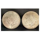 (2) 1922 PEACE SILVER DOLLARS
