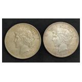 (2) 1922 PEACE SILVER DOLLARS