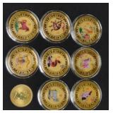 (8) CHINESE ZODIAC YEAR PROOF COLORED MEDALS