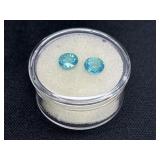(2) NEON APATITE ROUND CUT GEMSTONES