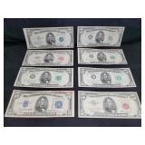 (8) $5 US NOTES