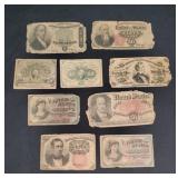 (9) PIECES OF POOR CONDITION FRACTIONAL CURRENCY