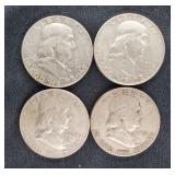 (4) FRANKLIN HALF DOLLARS