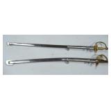 2 STEEL SWORDS WITH SCABBARD REPRODUCTION