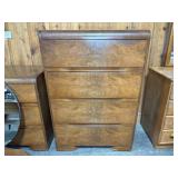 ART DECO WATERFALL 4-DRAWER DRESSER