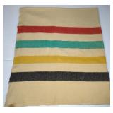 FARIBO WOOL STRIPED BLANKET, 84"X70"